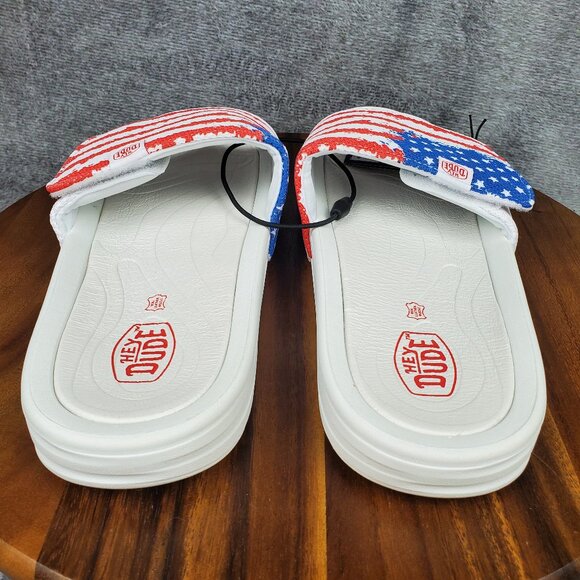 Hey Dude Slides Men's 13 Phoenix American USA Flag Slip On Casual Sandals - Picture 4 of 10